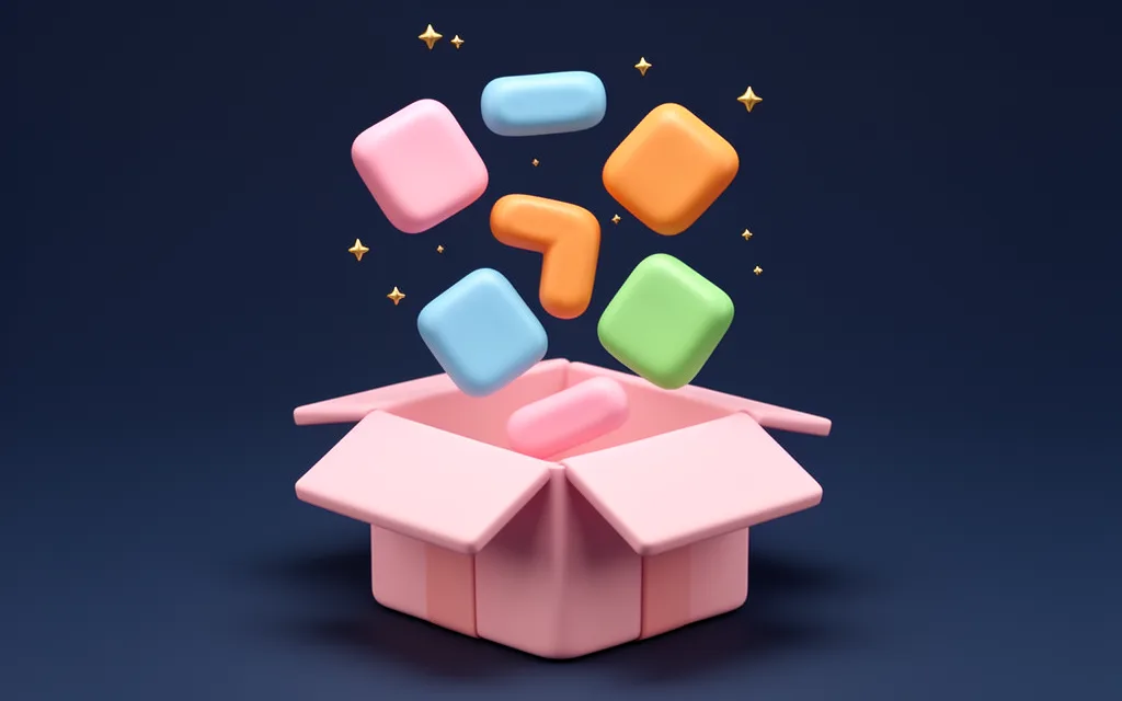 Un paquet cadeau d’où s’échappent des pièces colorées