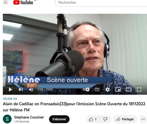 Interview et mini concert d'Alain à la radio locale HELENE.FM, de Surgères (17) le 18/11/2022